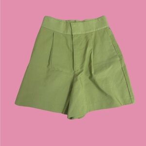 Zara High Waist Olive Green Women's Shorts